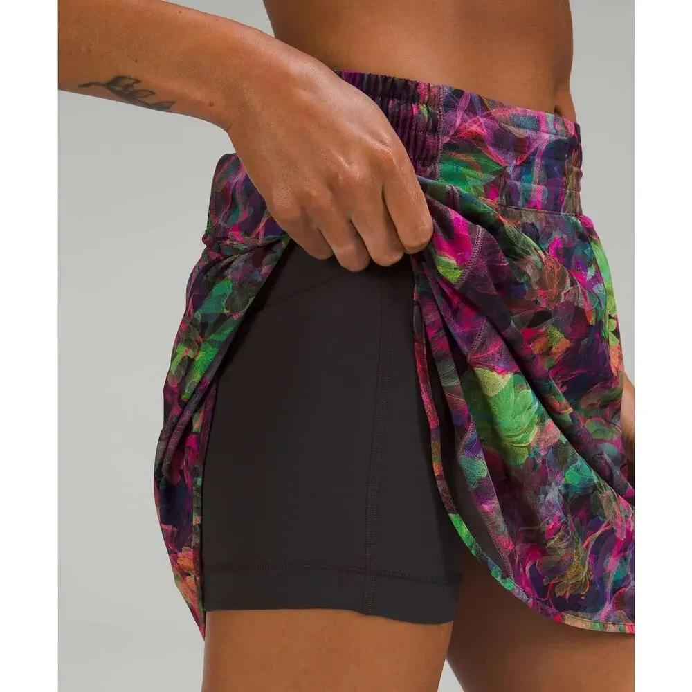 LULULEMON Hotty Hot High-Rise Skirt Long Size 4 Vivid Floral Tone Multi